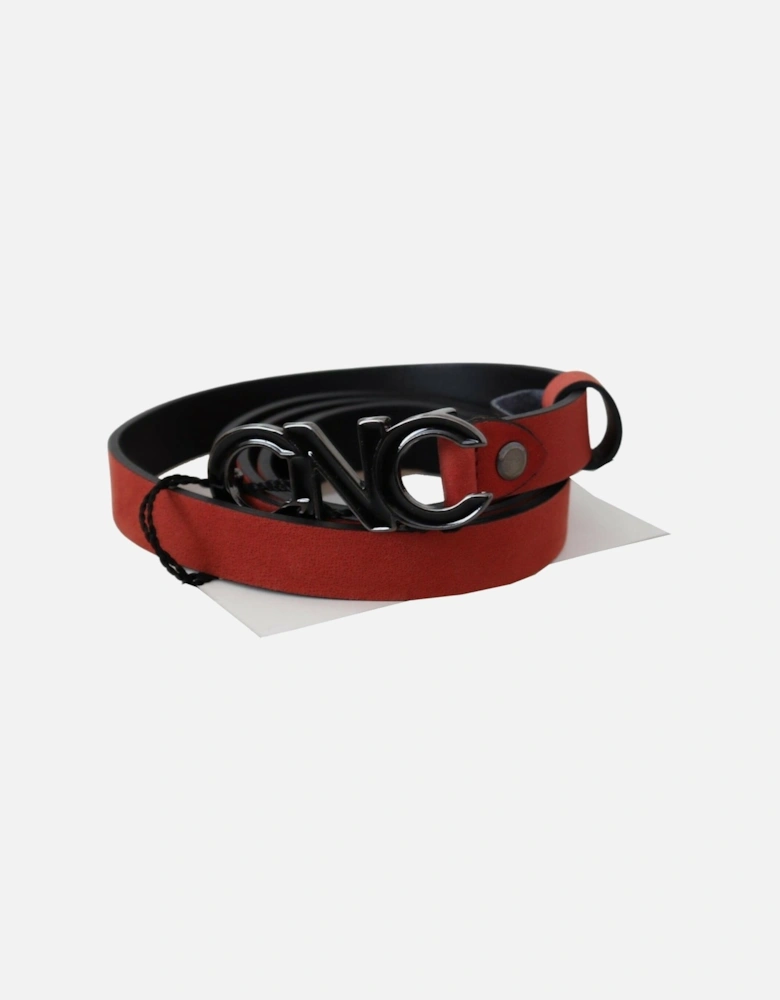 CNC Logo Leather Belt Women - Red