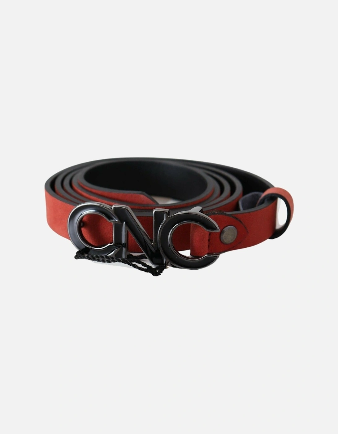 Costume National Women's Red Cnc Logo Leather Belt