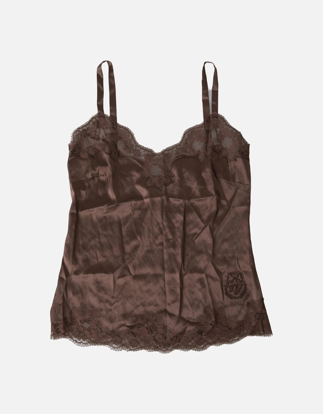 Silk Blend Camisole with Logo Details Women - Brown Underwear, 6 of 5