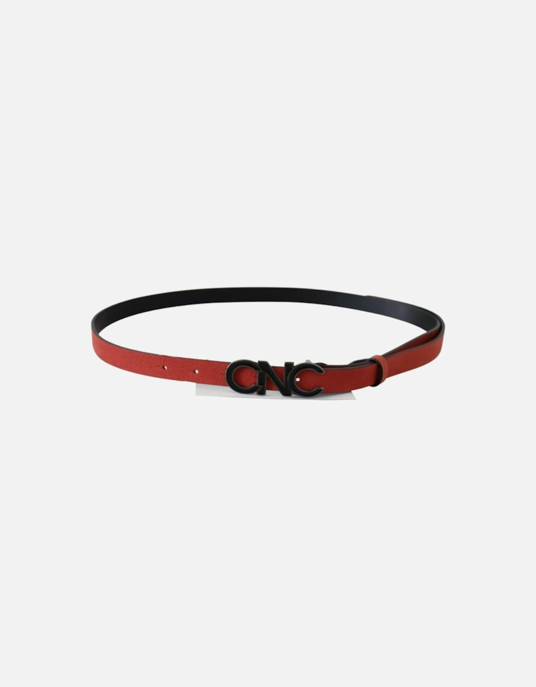 CNC Logo Leather Belt Women - Red