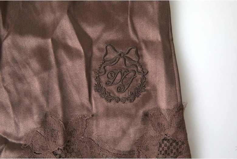 Silk Blend Camisole with Logo Details Women - Brown Underwear