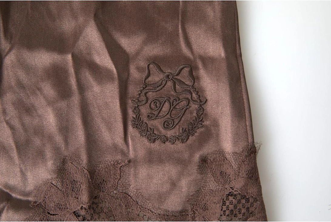 Silk Blend Camisole with Logo Details Women - Brown Underwear
