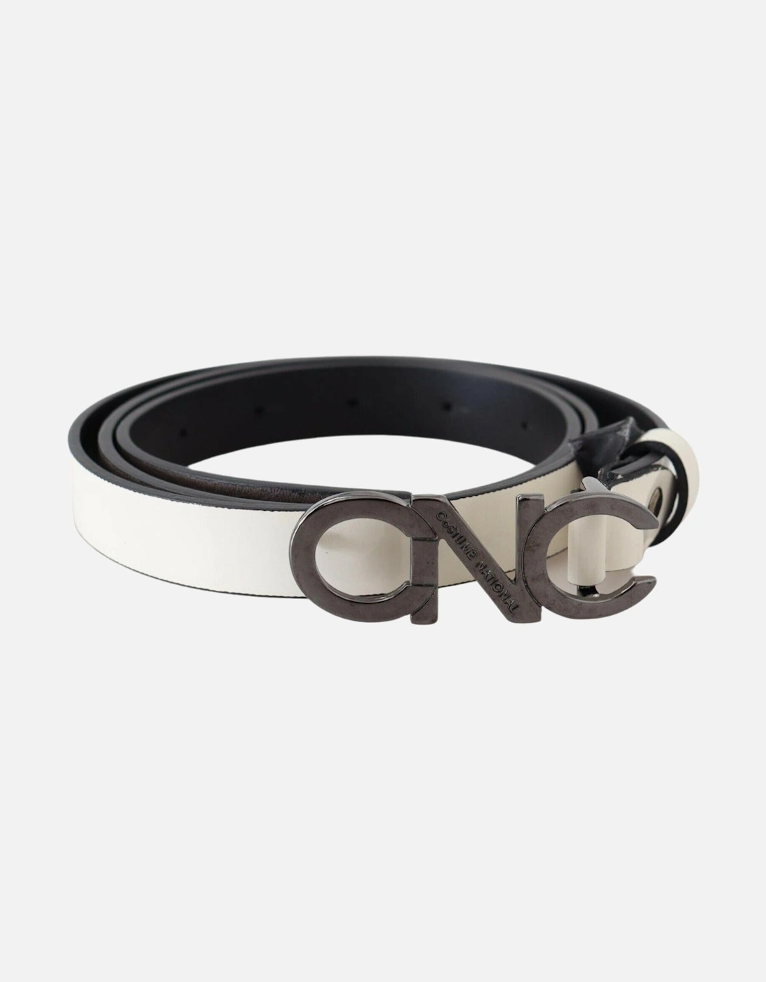 Costume National Women's White Logo Belt