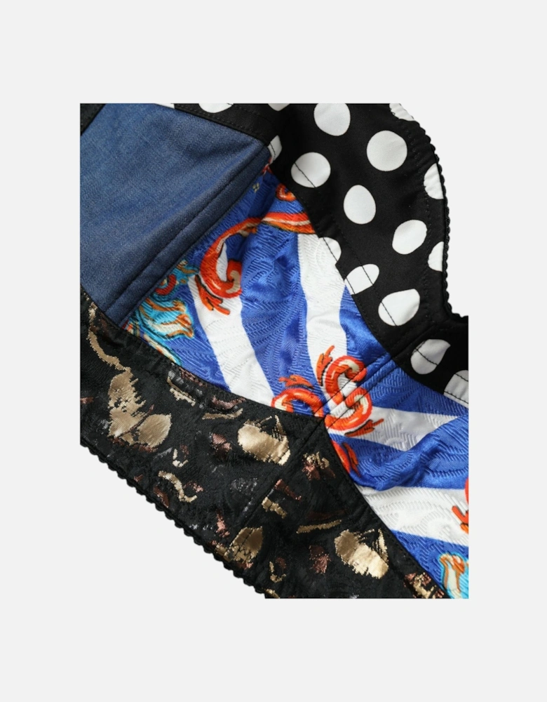 Floral Patchwork Bustier Crop Top Women - Multicolor T-Shirts