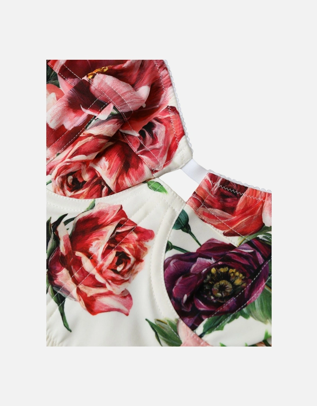 Floral Bustier Crop Top with Hook Closure Women - Multicolor T-Shirts