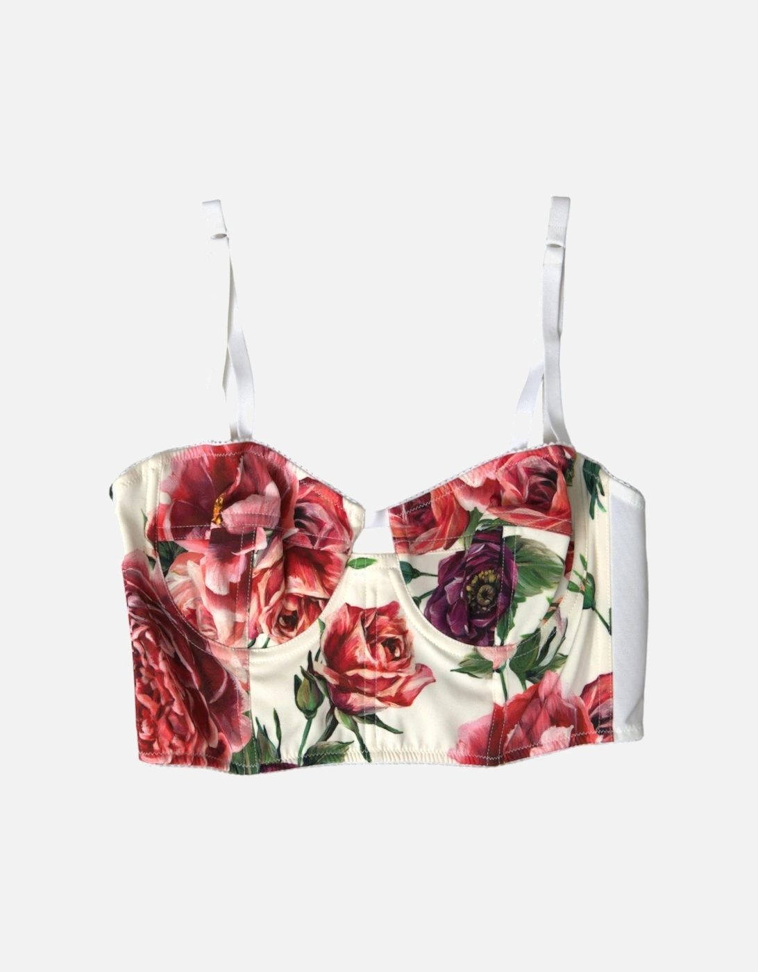 Floral Bustier Crop Top with Hook Closure Women - Multicolor T-Shirts, 5 of 4