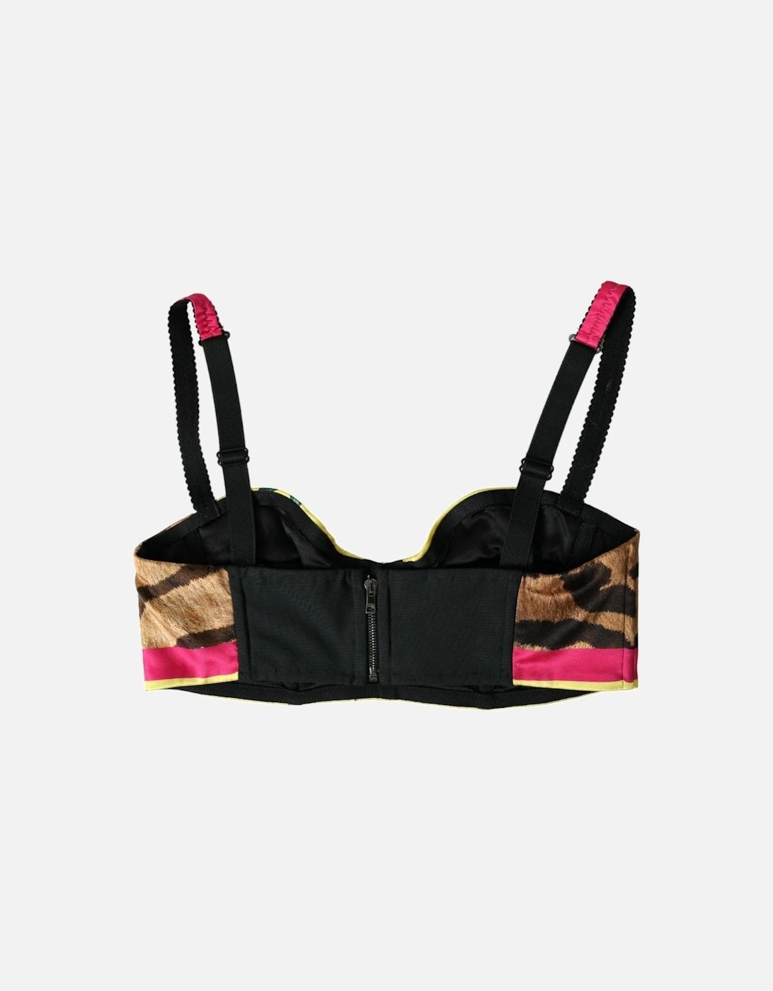 Floral Bustier Crop Top with Hook Closure and Logo Details Women -