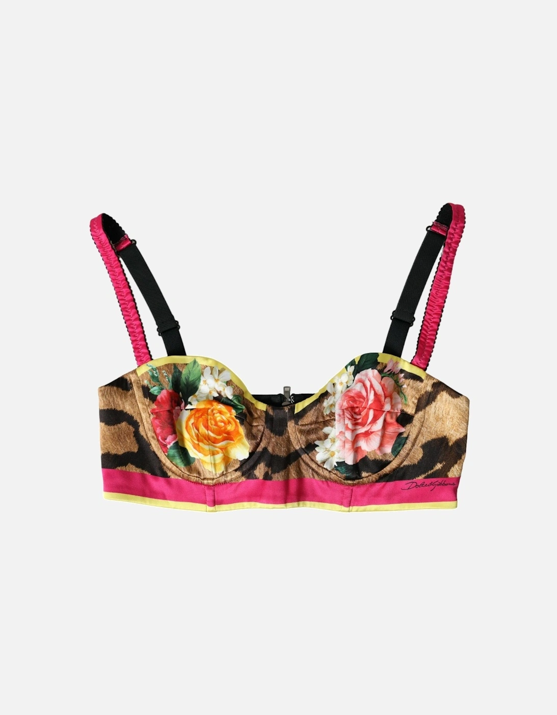 Floral Bustier Crop Top with Hook Closure and Logo Details Women -, 5 of 4
