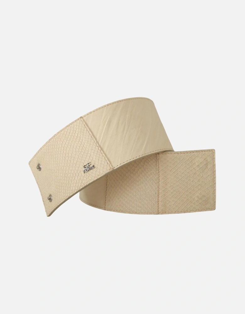 Leather Belt Women - White