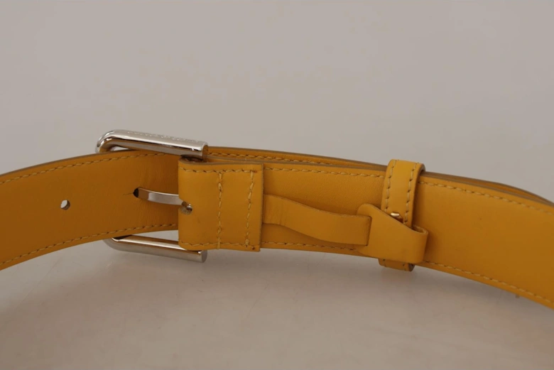 Leather Belt Yellow Women