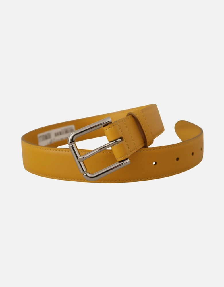 Leather Belt Yellow Women