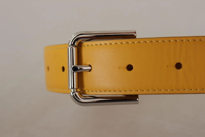 Leather Belt Yellow Women