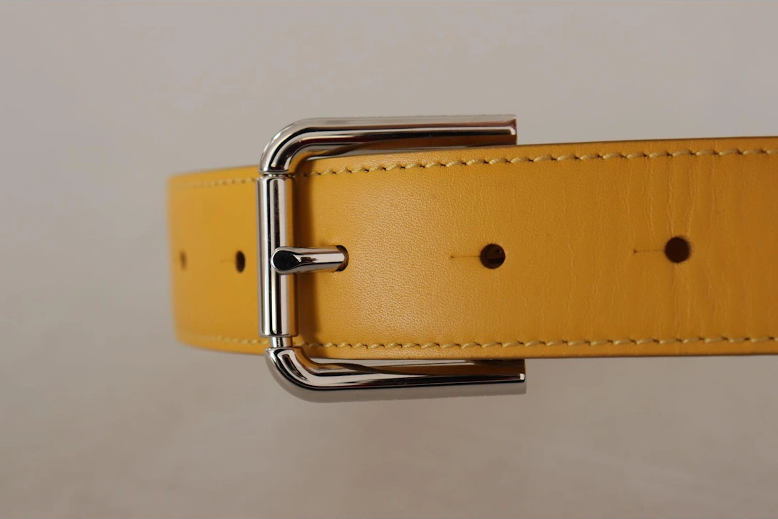 Leather Belt Yellow Women