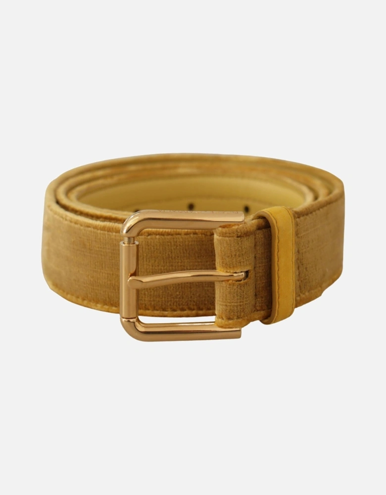 Velvet Belt Gold Buckle Model Women - Yellow