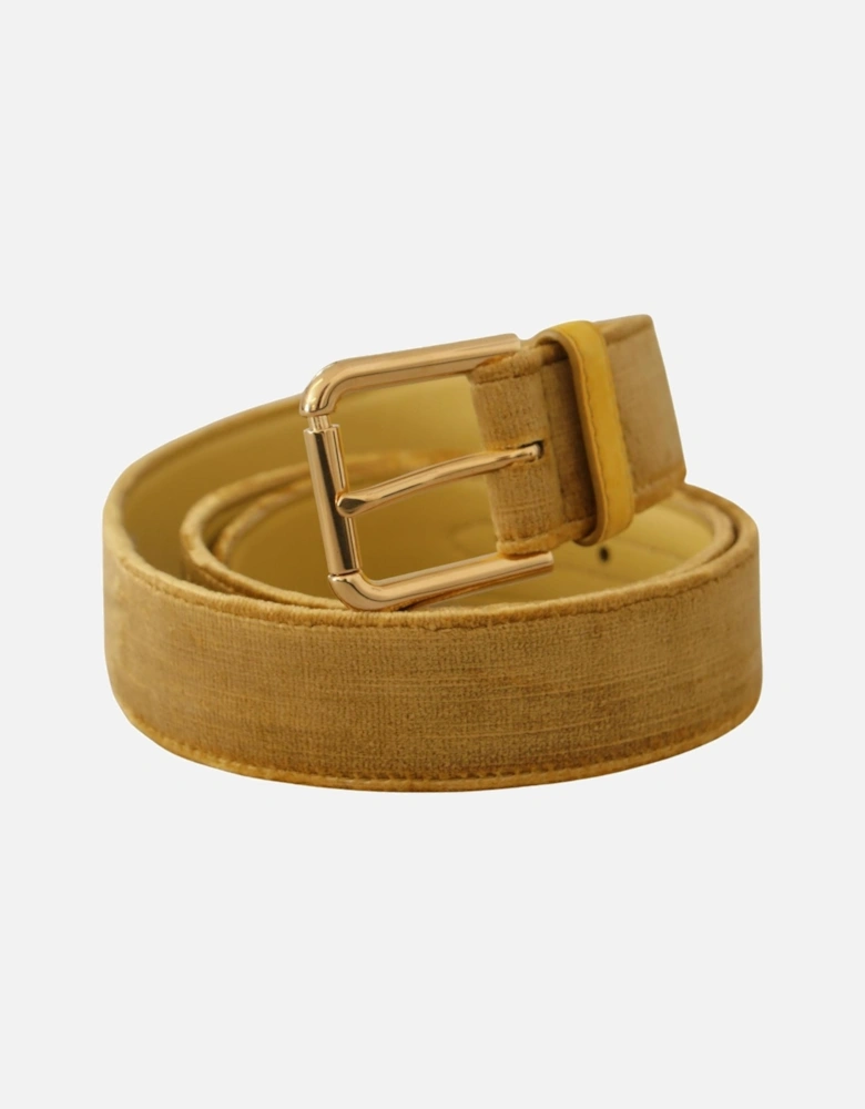Velvet Belt Gold Buckle Model Women - Yellow