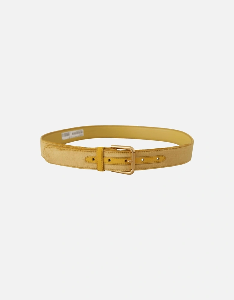Velvet Belt Gold Buckle Model Women - Yellow