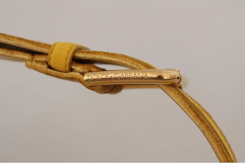Velvet Belt Gold Buckle Model Women - Yellow