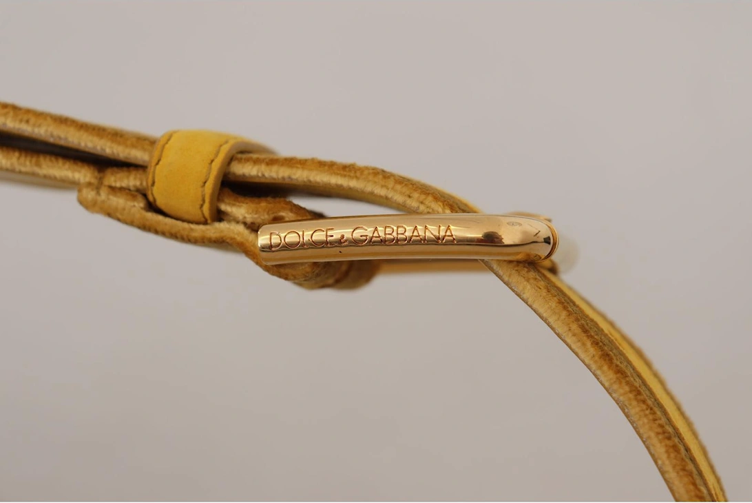 Velvet Belt Gold Buckle Model Women - Yellow