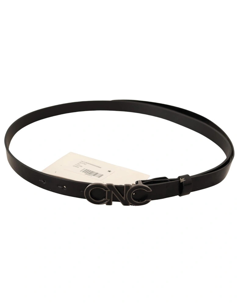 CNC Logo Leather Belt Women - Black