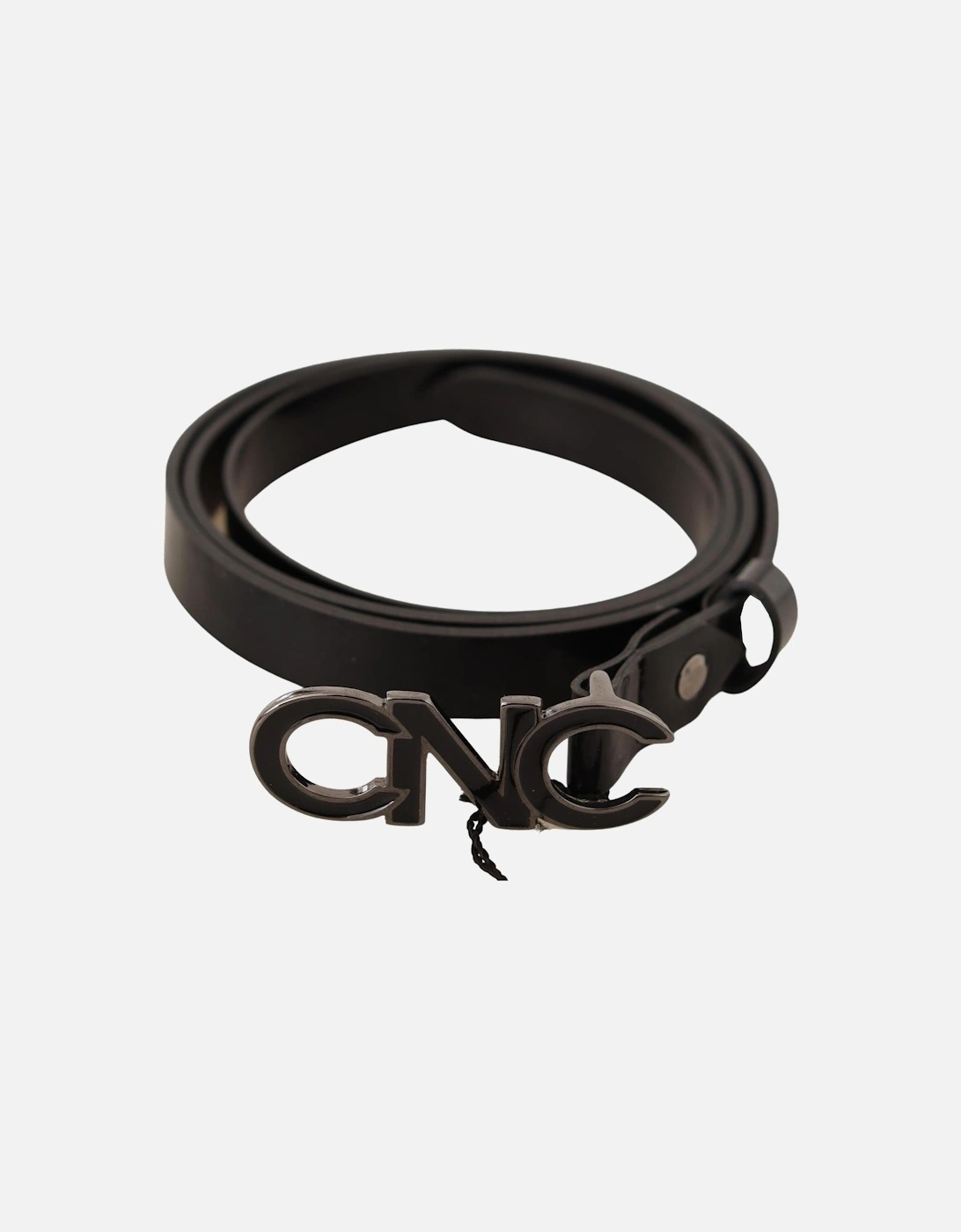 CNC Logo Leather Belt Women - Black