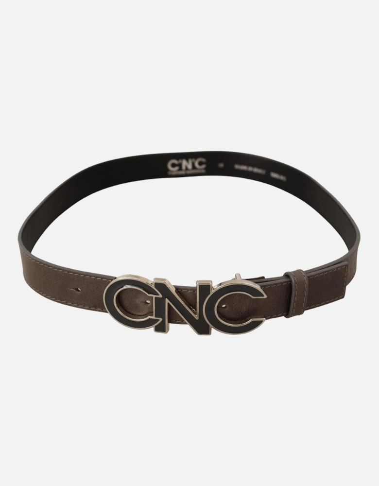 CNC Logo Buckle Belt Leather Belt Women - Brown