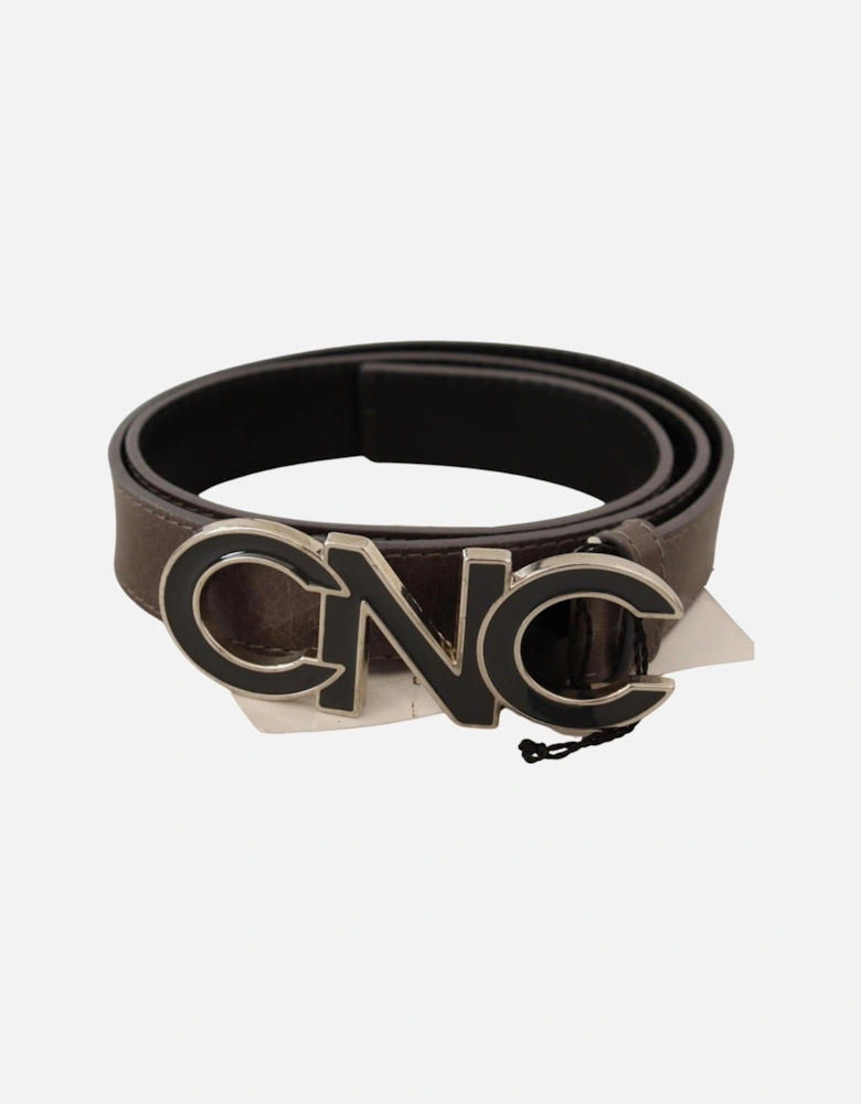 CNC Logo Buckle Belt Leather Belt Women - Brown