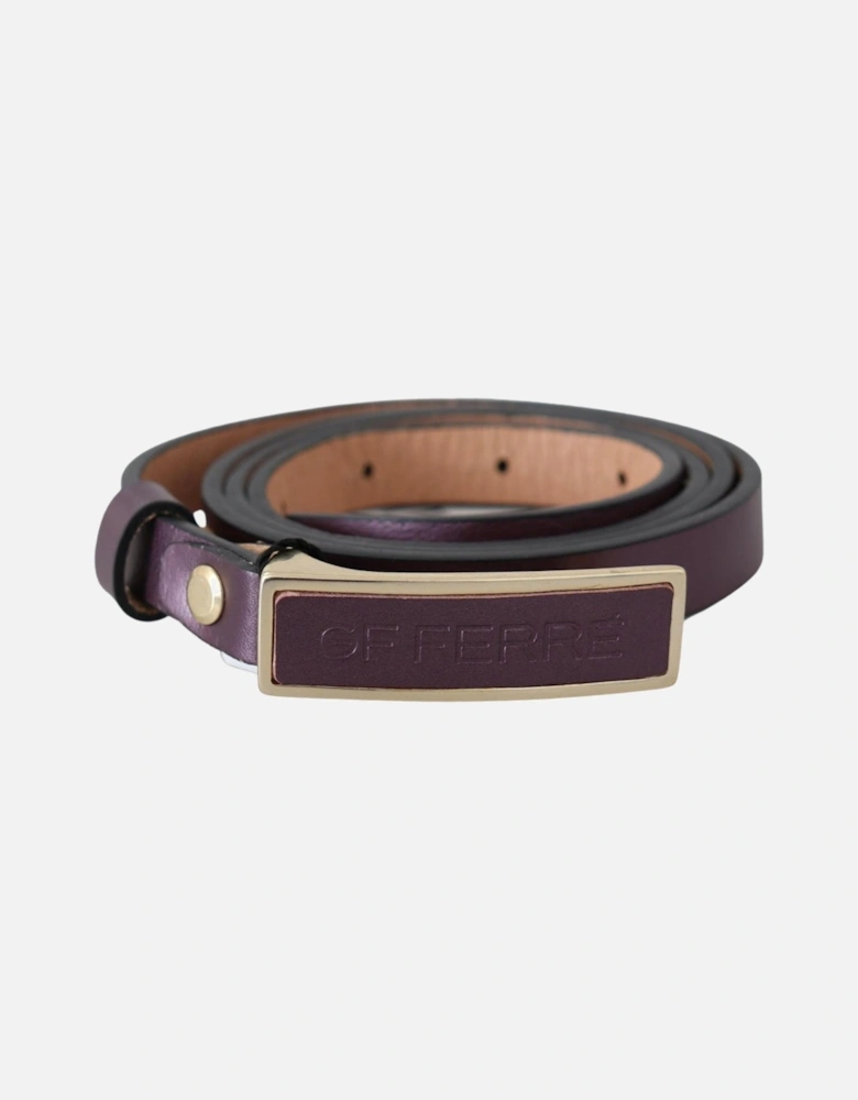 Leather Belt Purple Women - Bordeaux