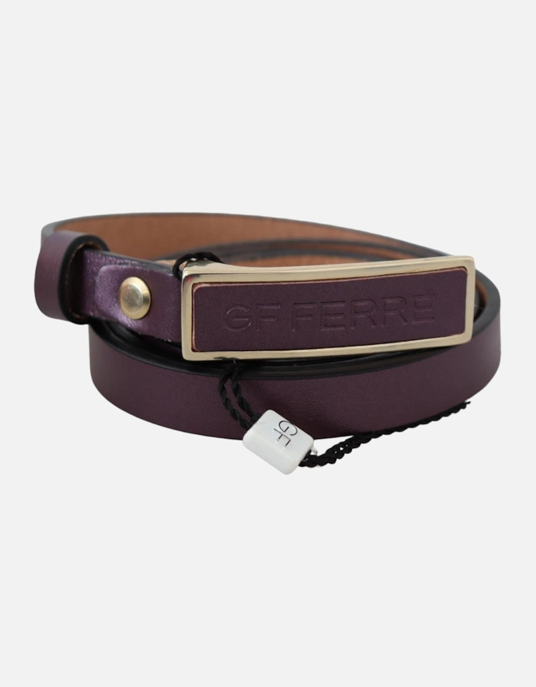 Leather Belt Purple Women - Bordeaux