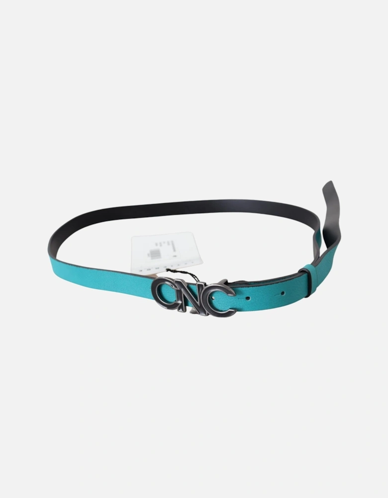 Belt Teal Leather Women - Blue