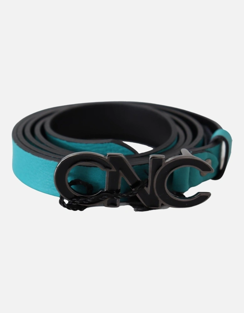 Belt Teal Leather Women - Blue
