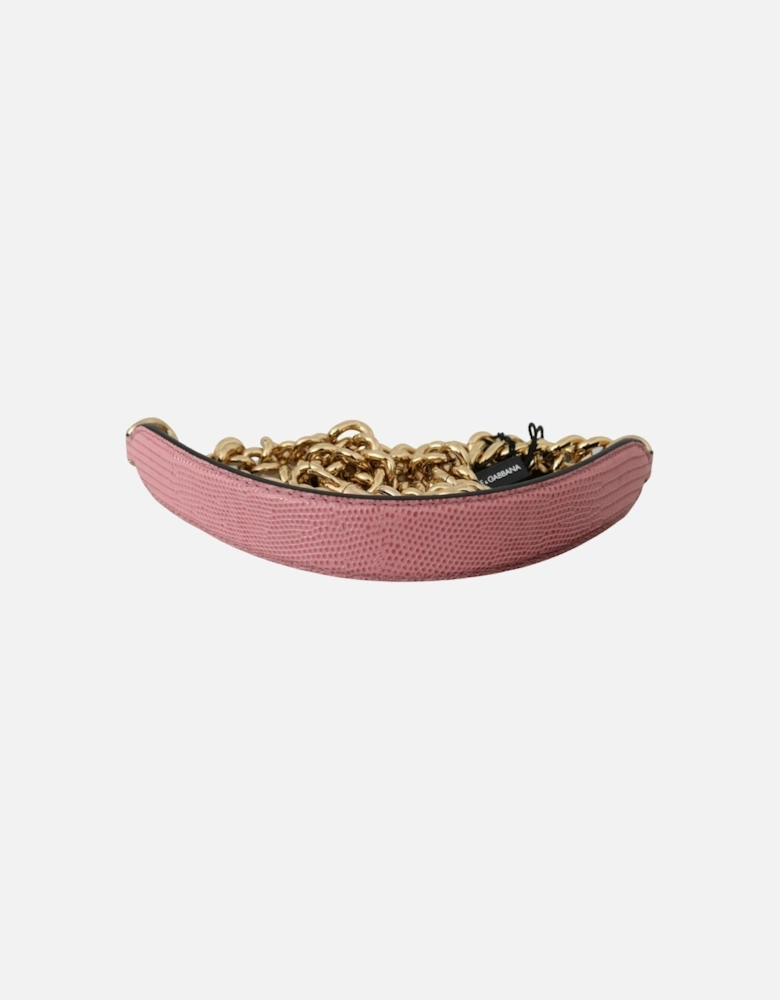 Dolce Gabbana Chain Belt Pink Leather Women Miscellaneous Accessories