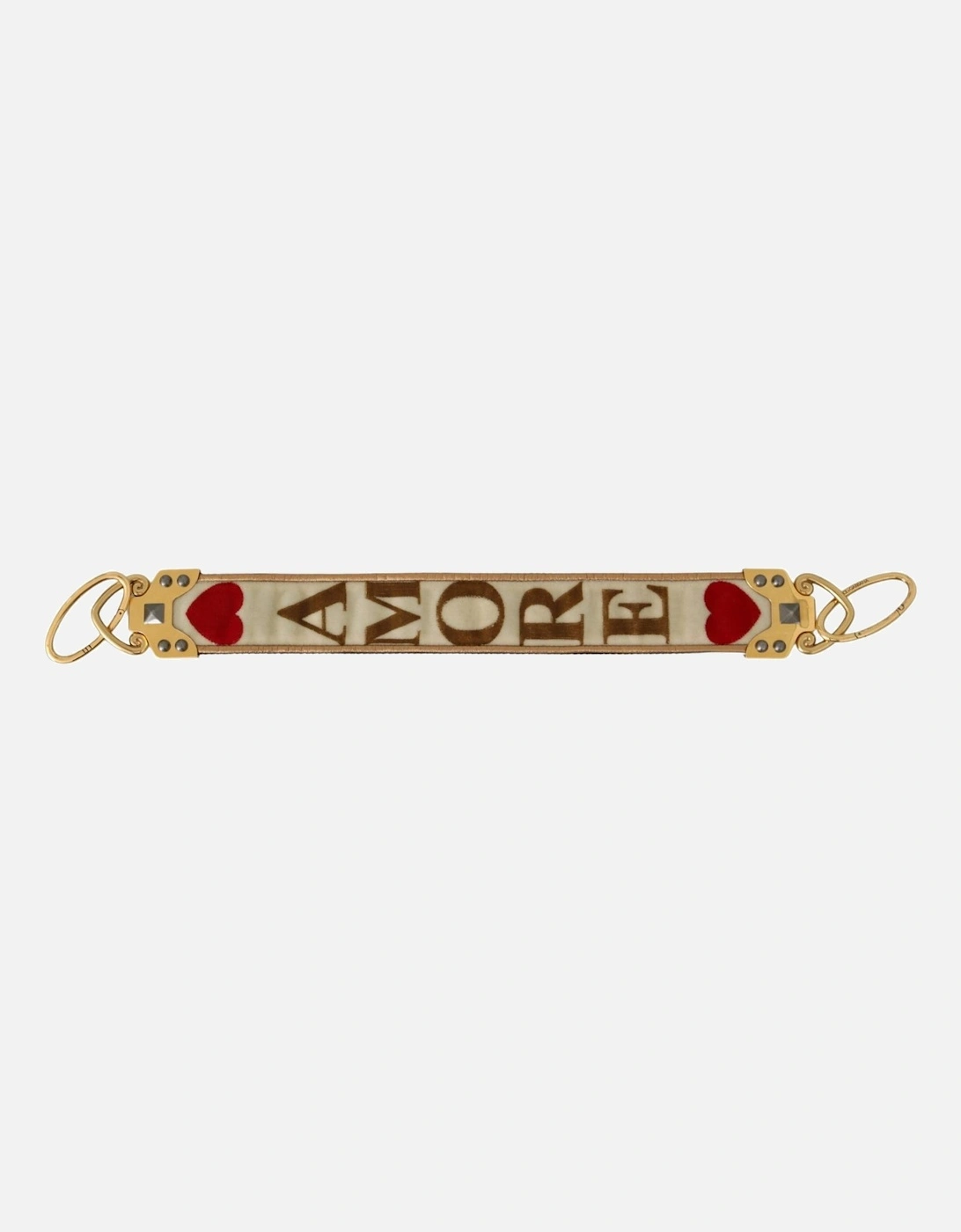 Dolce Gabbana Bag Charm Heart Geo Velvet Women - Gold Miscellaneous