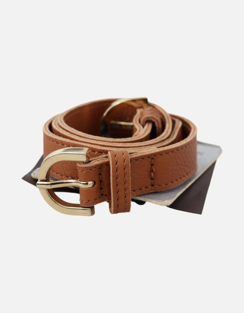 Leather Belt Brown Casual Style Women