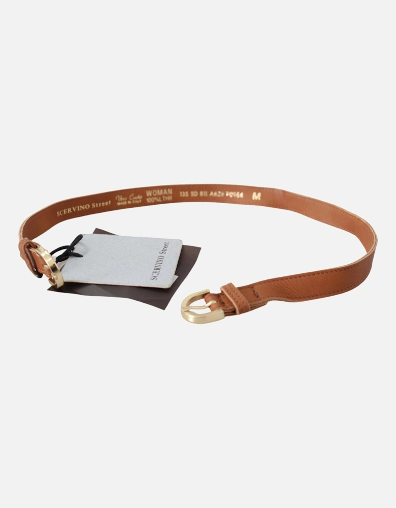 Leather Belt Brown Casual Style Women