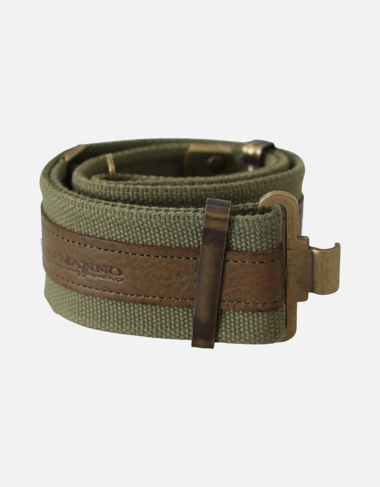 Canvas Leather Belt Women - Green