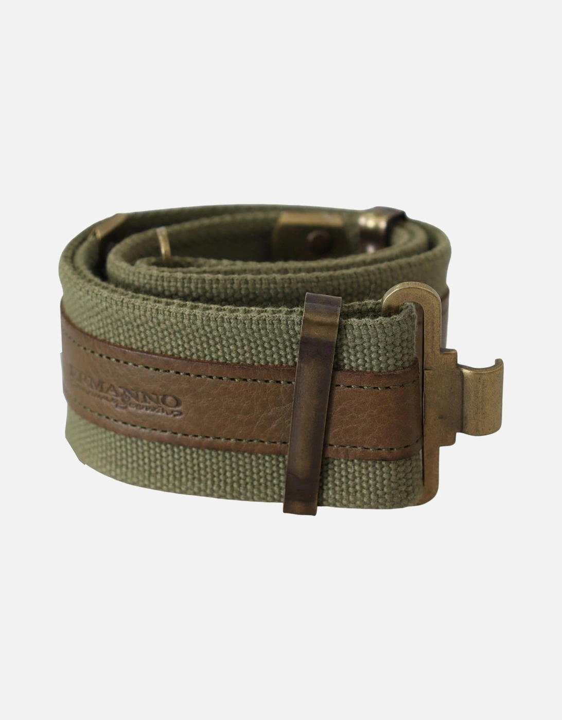 Canvas Leather Belt Women - Green, 4 of 3