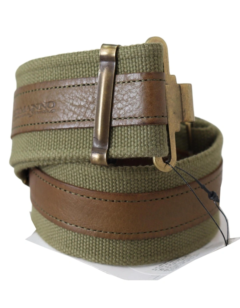 Canvas Leather Belt Women - Green
