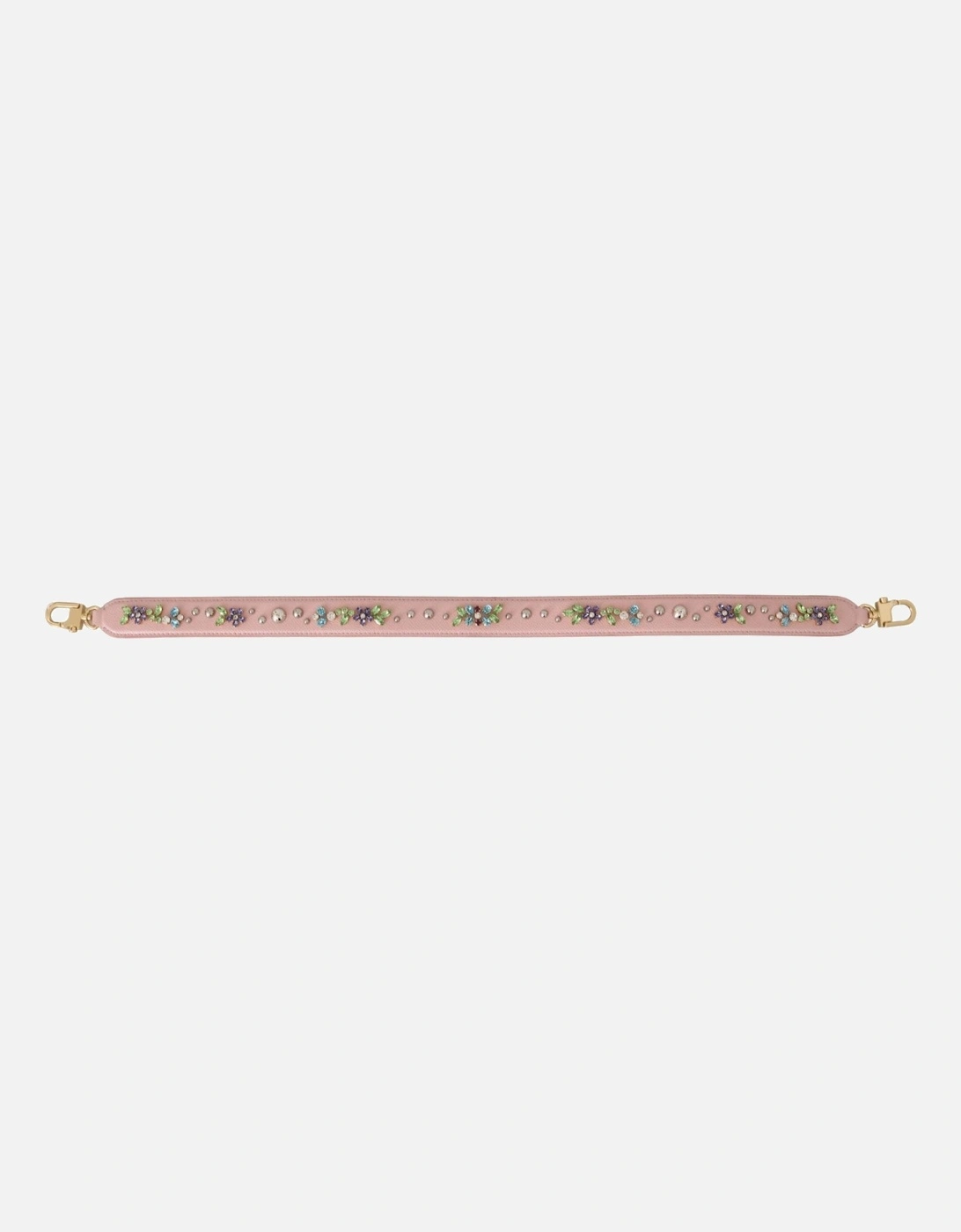 Dolce Gabbana Bag Strap Pink Floral Rhinestone Women Miscellaneous