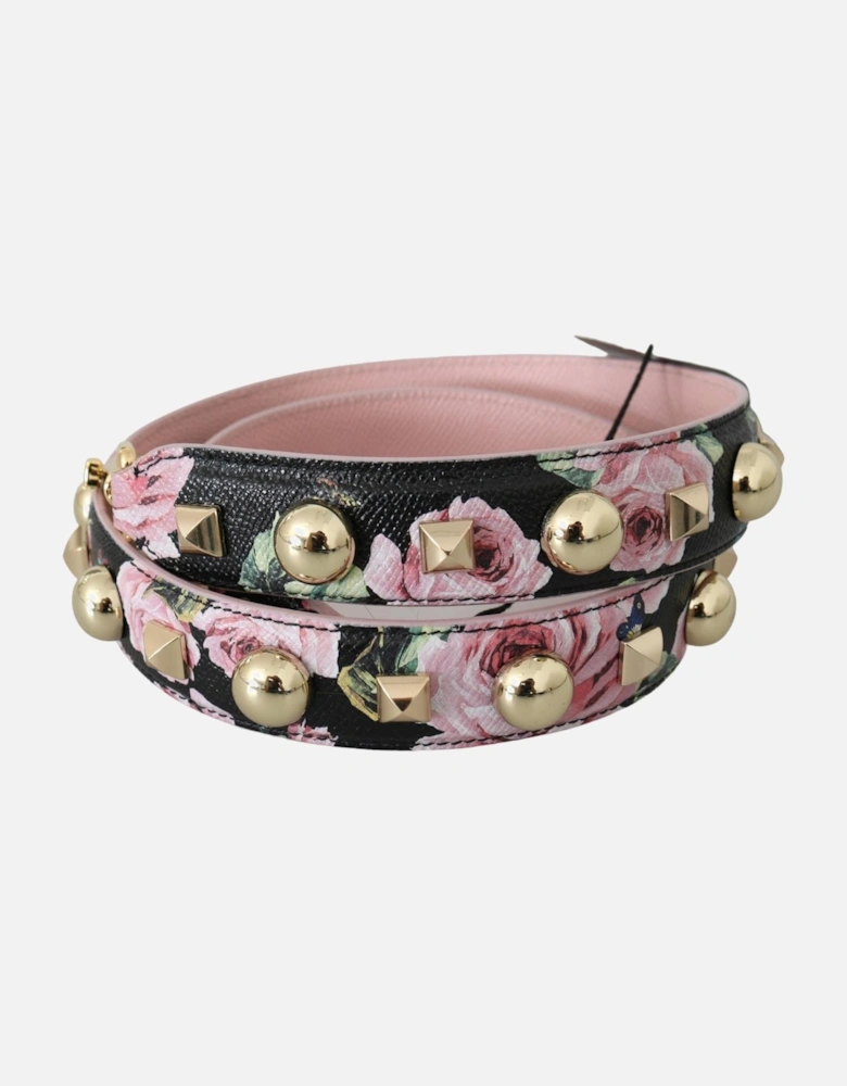 Dolce Gabbana Rose Print Leather Strap Women - Red Miscellaneous
