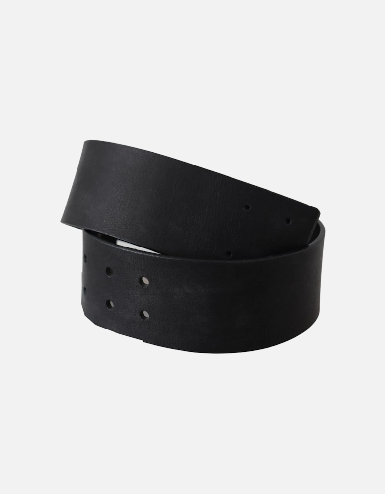 Leather Belt Wide Waist Women - Black