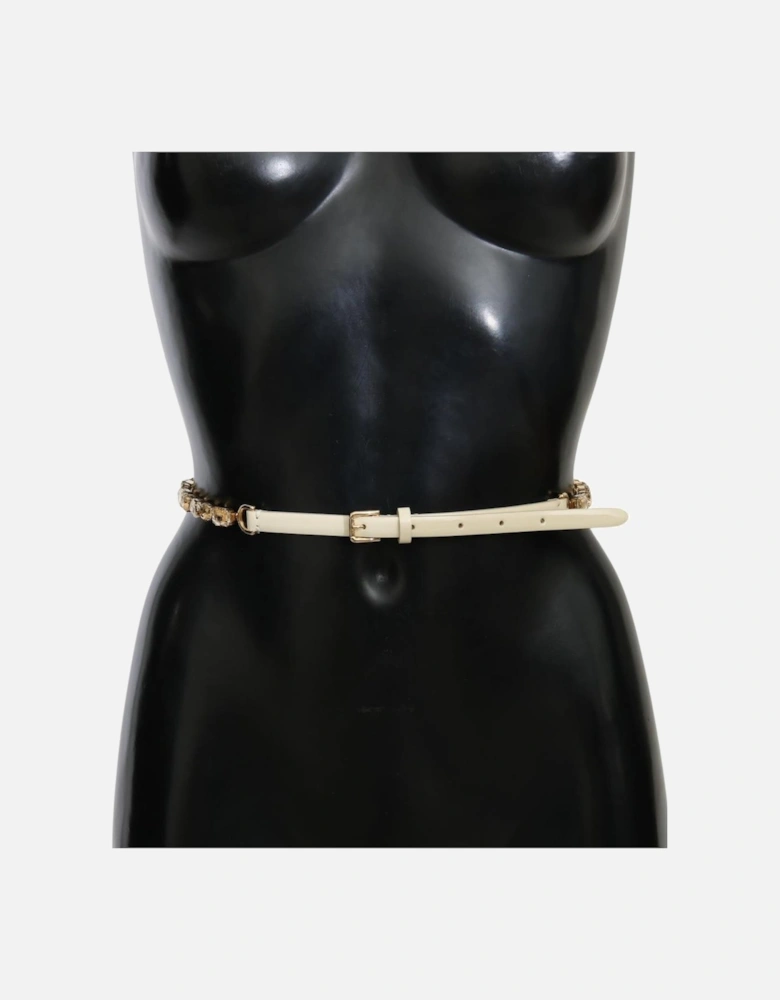 Dolce Gabbana Cream Leather Belt Women - White