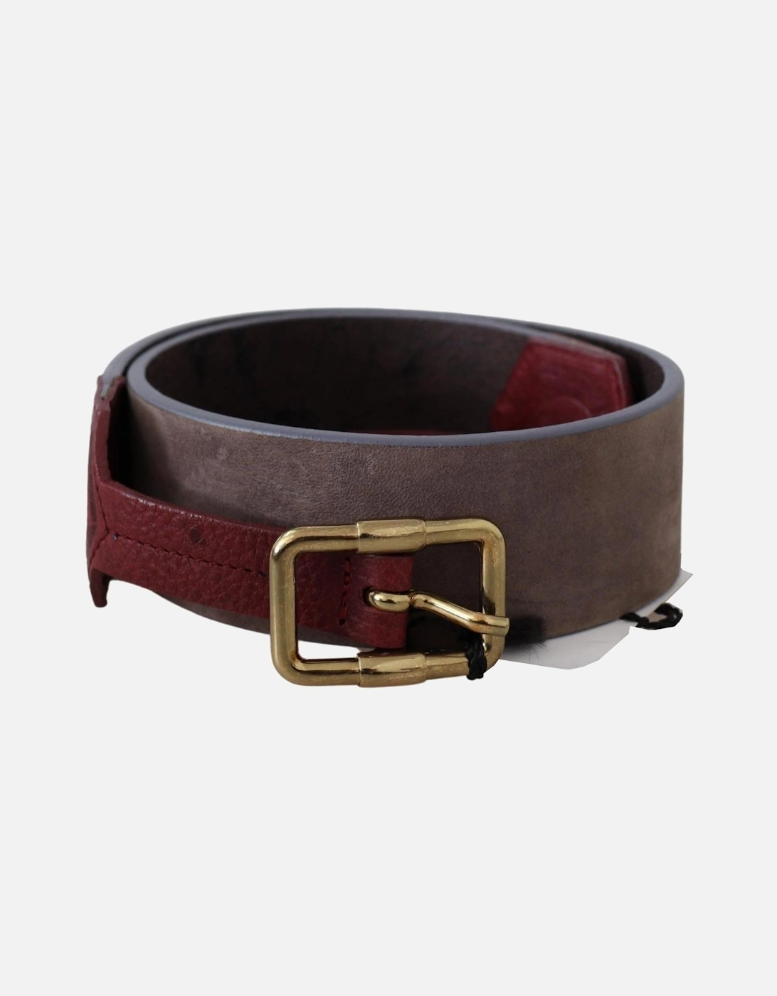 Leather Belt Wide Belt Burgundy Buckle Women - Brown, 4 of 3