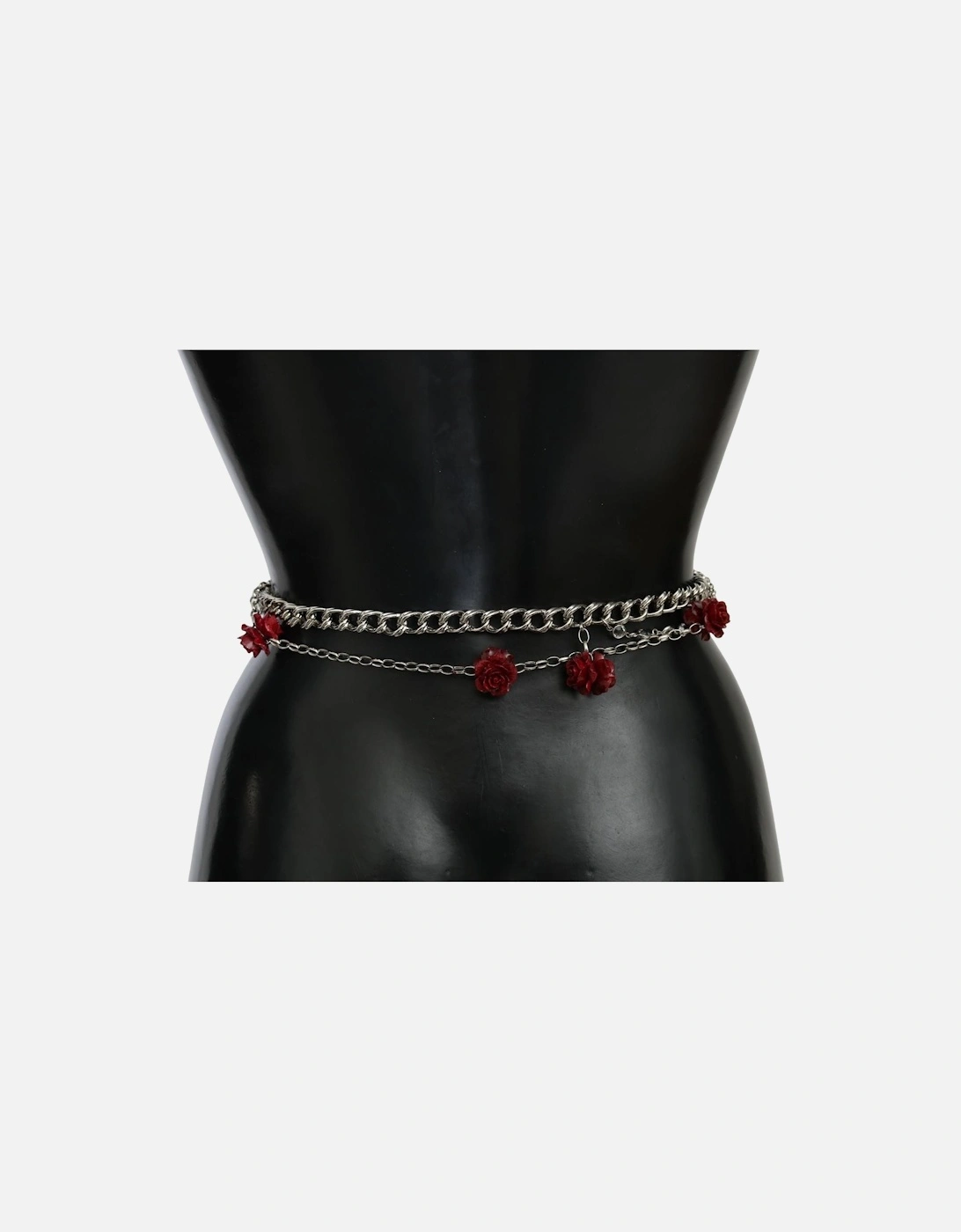 Dolce Gabbana Chain Belt Red Leather Women