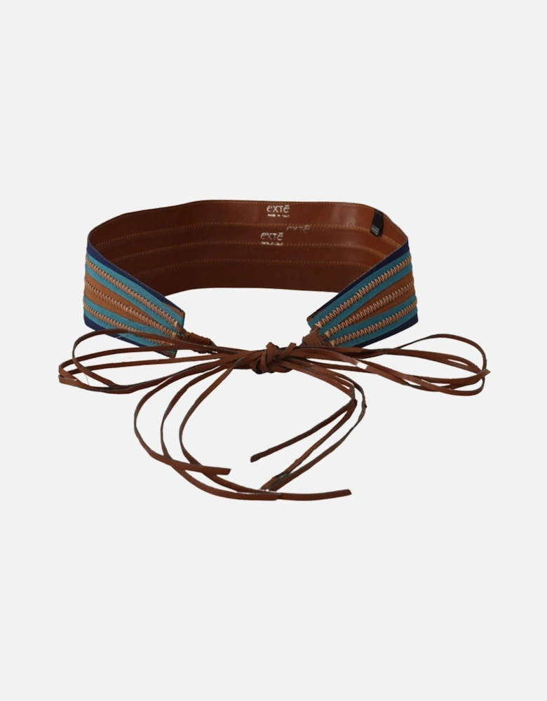 BEL8098 Wide Fabric Belt Women - Brown