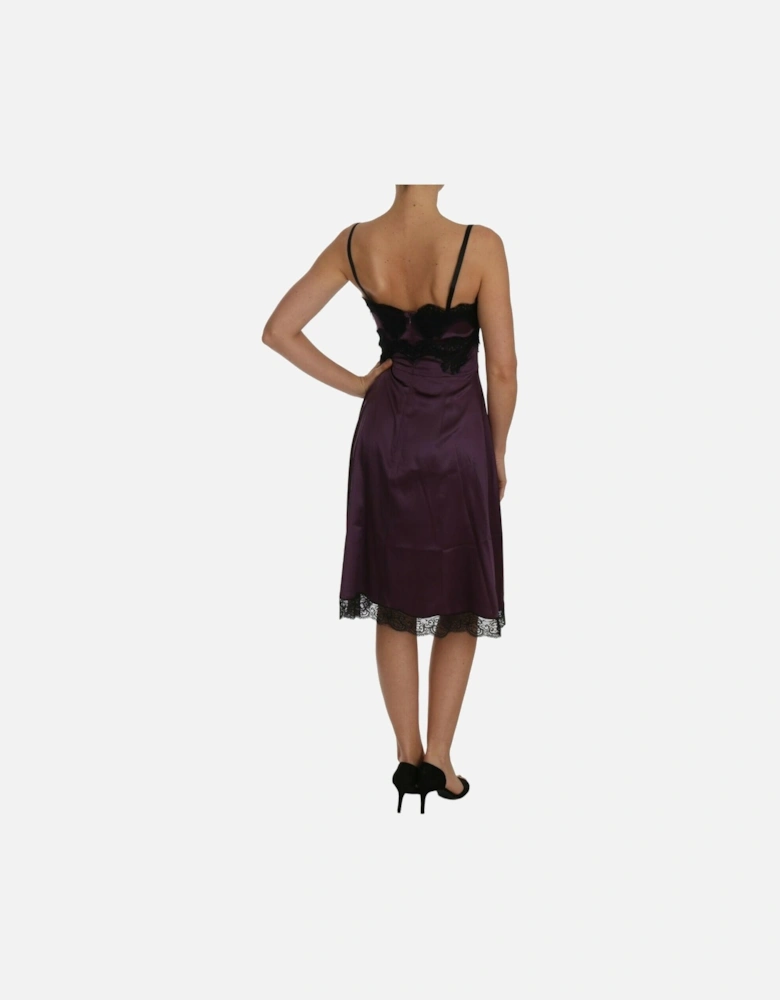 Dolce Gabbana Slip Dress ALine Lace Trim Women - Purple Dresses