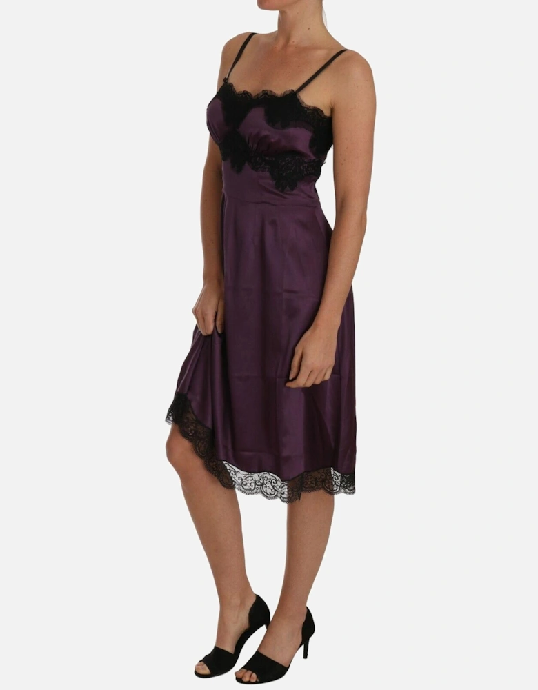 Dolce Gabbana Slip Dress ALine Lace Trim Women - Purple Dresses