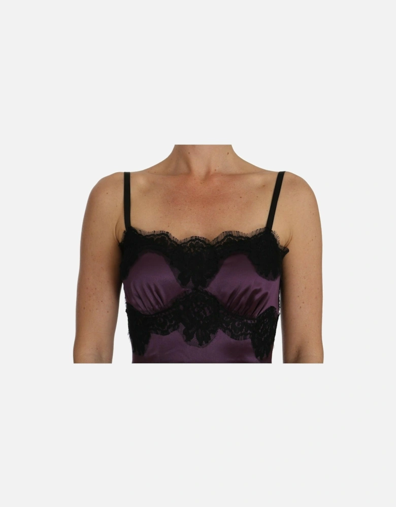Dolce Gabbana Slip Dress ALine Lace Trim Women - Purple Dresses