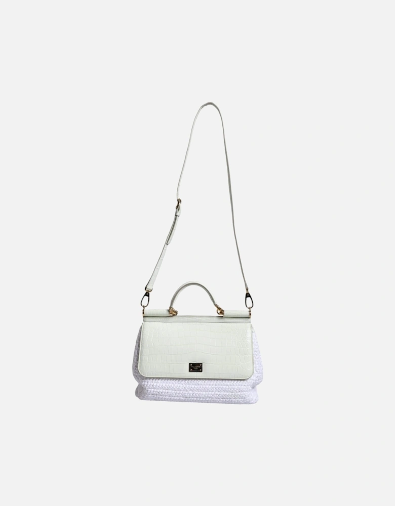 SICILY Leather Crossbody Satchel Bag Women - White Crossbody Bags