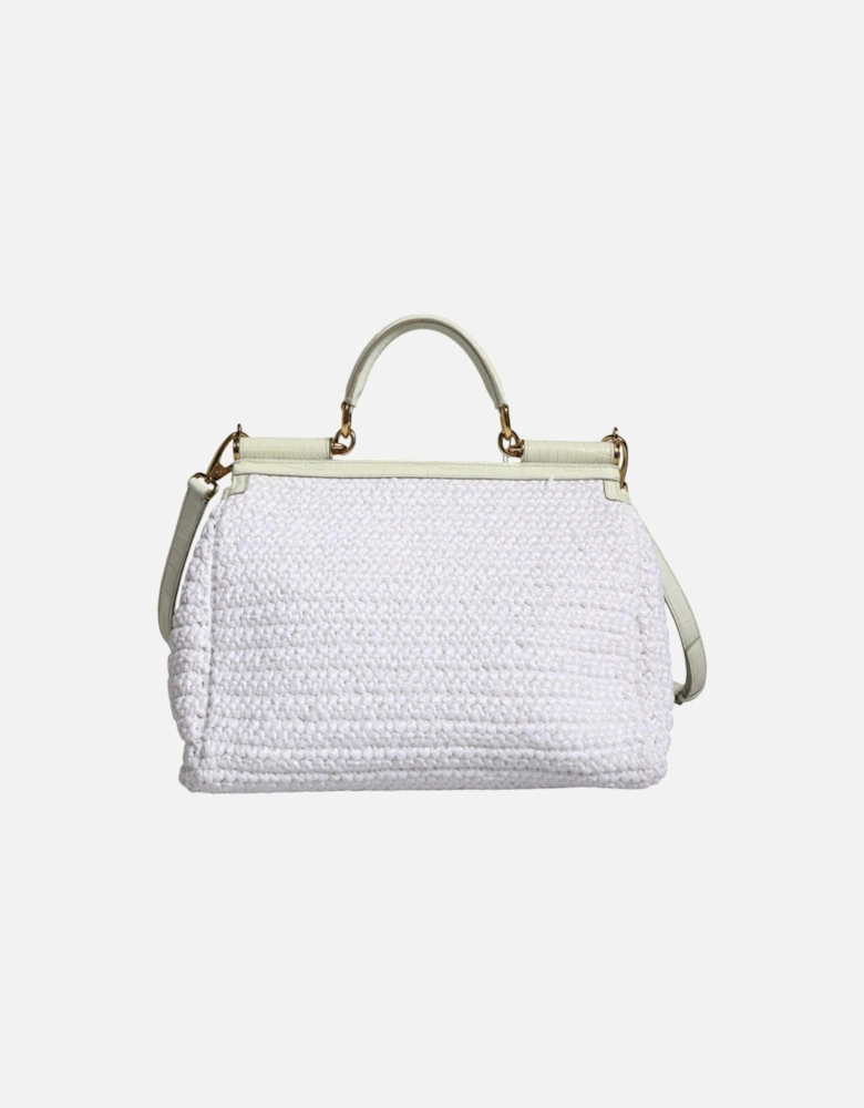 SICILY Leather Crossbody Satchel Bag Women - White Crossbody Bags