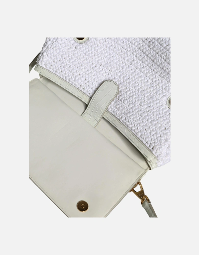 SICILY Leather Crossbody Satchel Bag Women - White Crossbody Bags